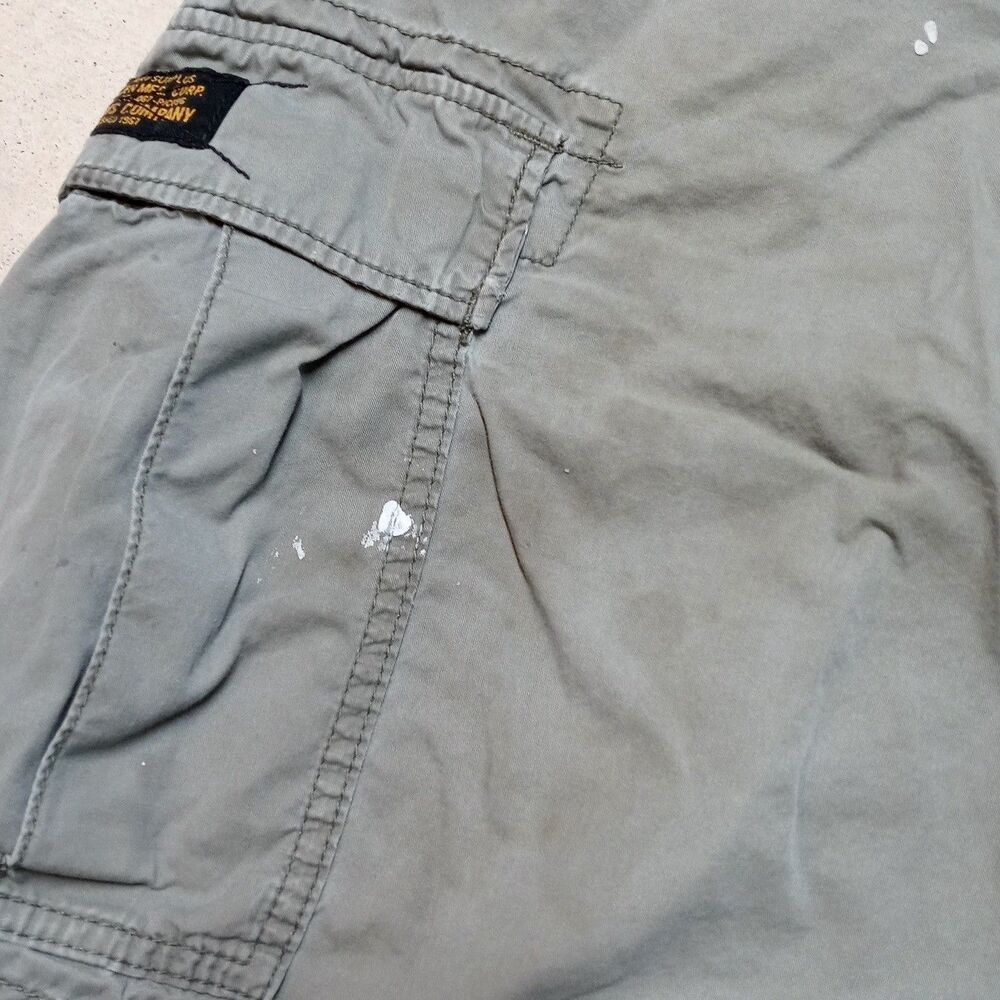 Vintage Polo Ralph Lauren Military Surplus Distressed Cargo Shorts Size 34 - Picture 2 of 11